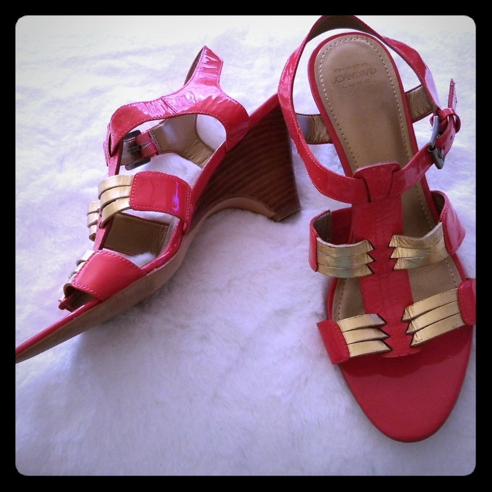 Joan & David Red Heeled Sandals